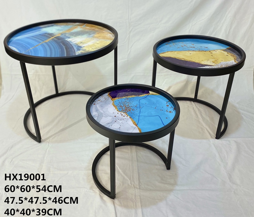 Set of tea tables with three half corners thumbnail