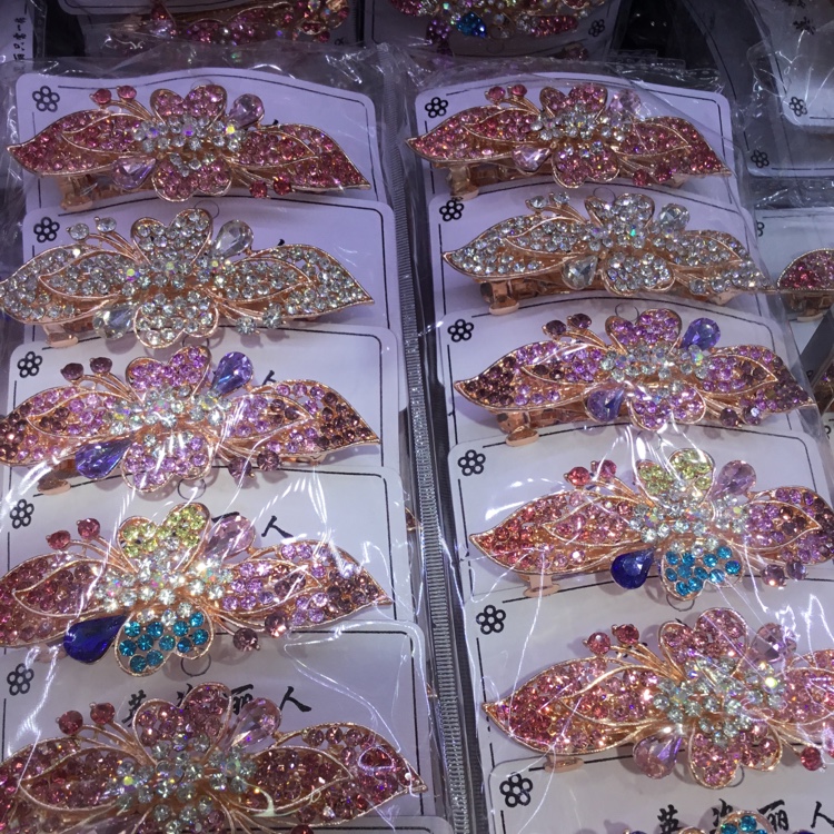 Korean version of glass hairpin flower new buckle haircard gift mom back head
