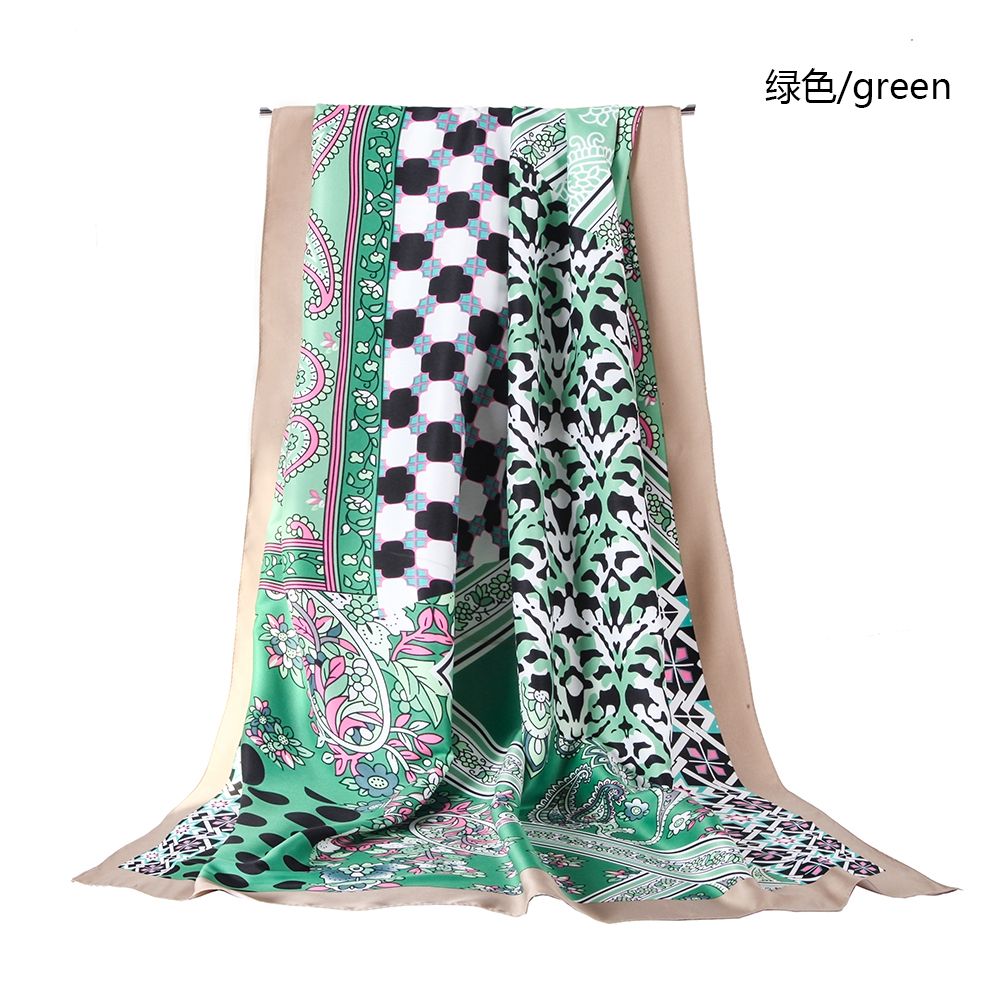 Cross-Border Twill Silk Cashew Patchwork Pattern Scarf Spring And Autumn Multi-Functional Printed Scarf Selling In Stock undefined