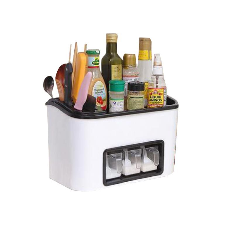 Direct-sale oil bottle seasoning jar, drawer-type double-layer household capacity, dormitory cooking multi-style seasoning box, three-compartment integrated Item Picture