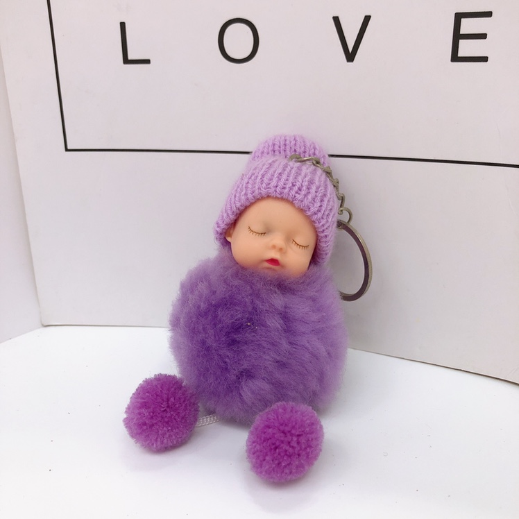 Cute sleepbaby trumpet with foot hat doll key chain thumbnail