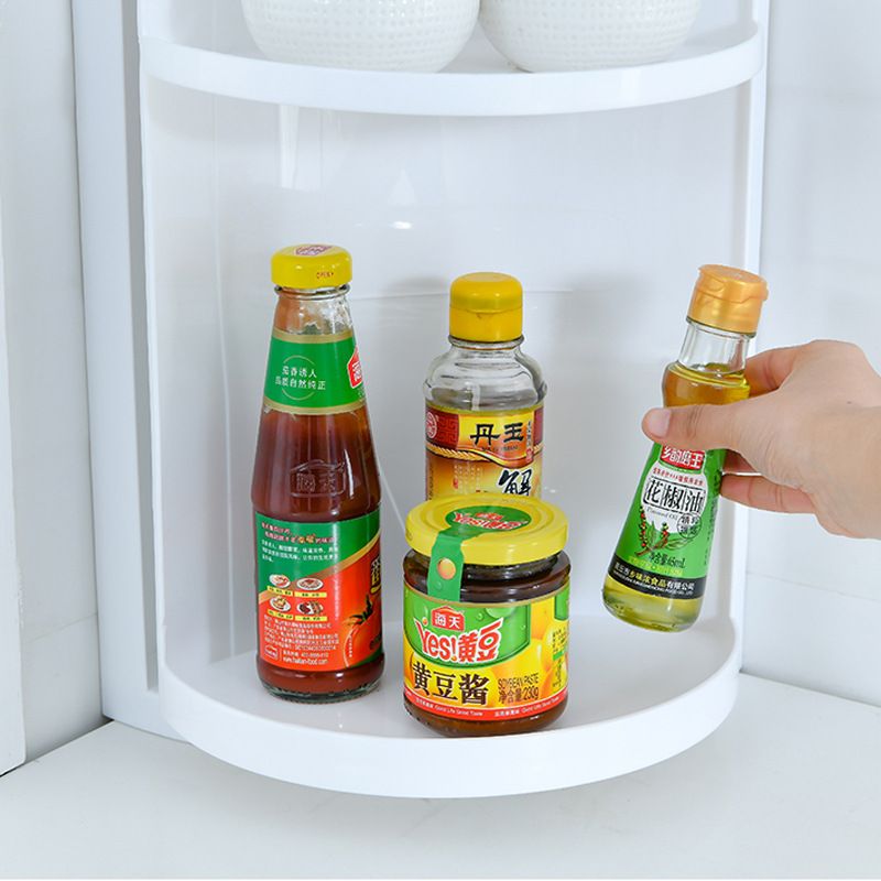 Direct-sale storage racks for bathrooms, toilets and kitchens, wall-mounted storage cabinets without drilling, modern and simple washbasins, rotating racks made of Pp material details Picture