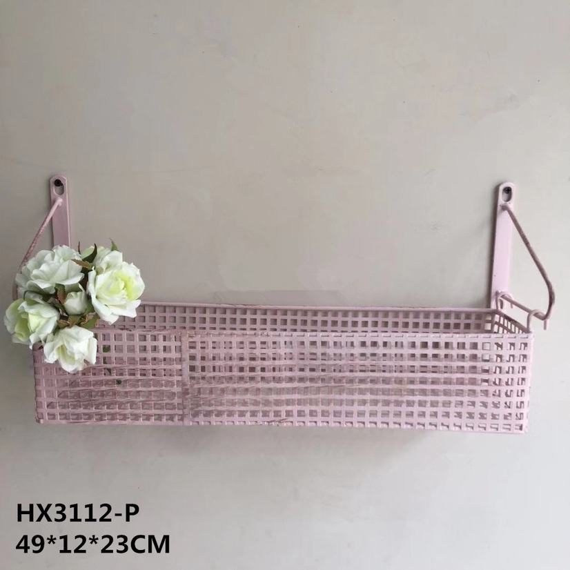 A pink distressed two-flower basket Specification image