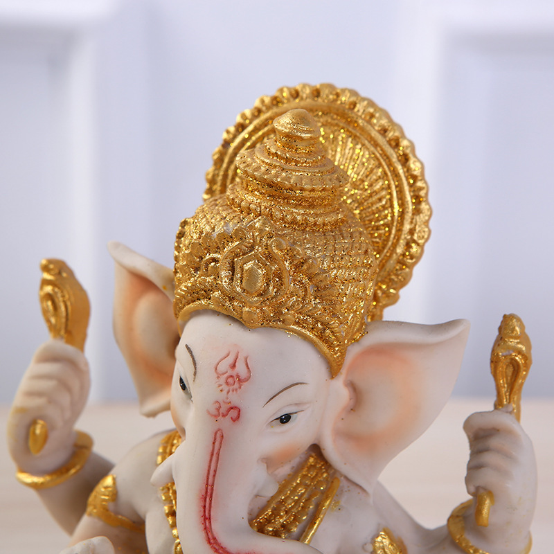 Wholesale of new creative Thai elephant trunk God ornaments as festival gifts, exquisite elephant god resin craft ornaments details Picture