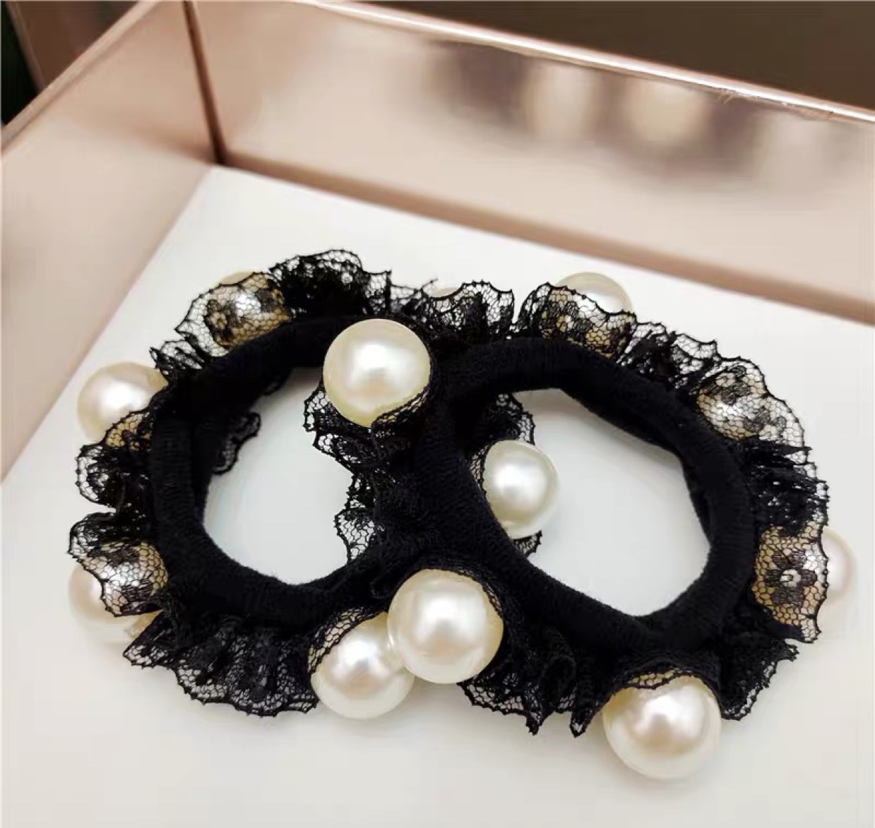Korean version of pearl hair ring thumbnail