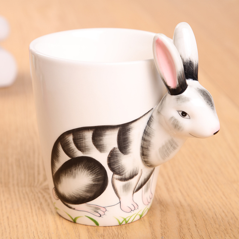 Creative 3D animal ceramic mugs, couple edition event gifts, water cups, advertising cups Item Picture