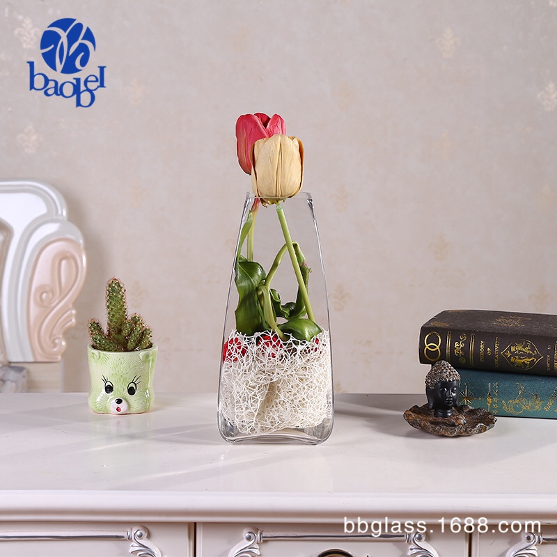 BBGLASS Baobei Glass square-mouthed transparent glass vase, wedding banquet home decoration Application Scenario