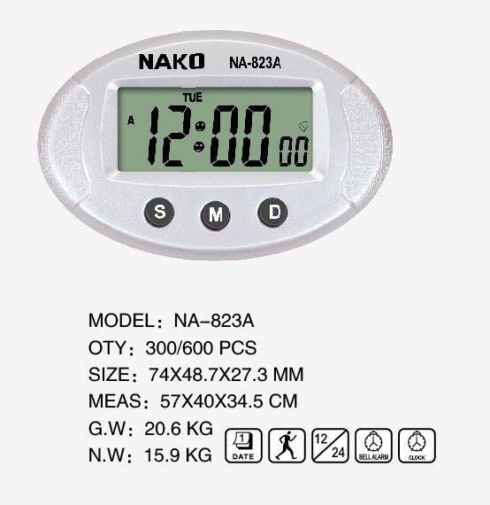 厂家直销 NAKO NA-823A 车载电子钟 迷你电子钟 小闹钟