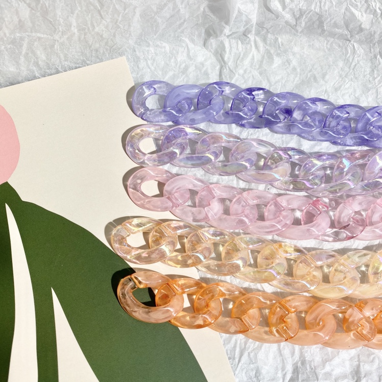 亚克力双色链条包链耳饰链细节图