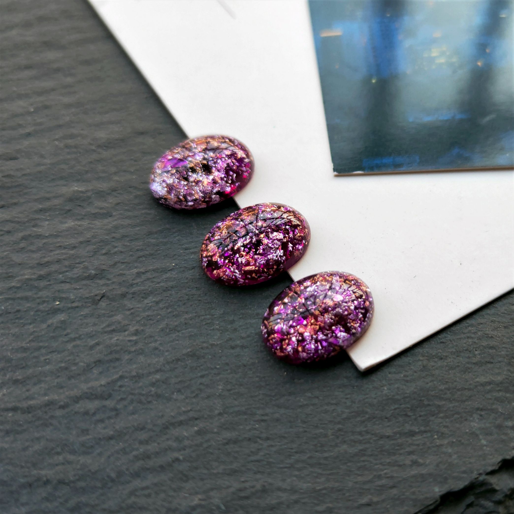 Resin imitation stone oval-shaped colored stone ring face 13*18 handcrafted diy ancient-style earrings phoenix crown hairpin accessories material undefined