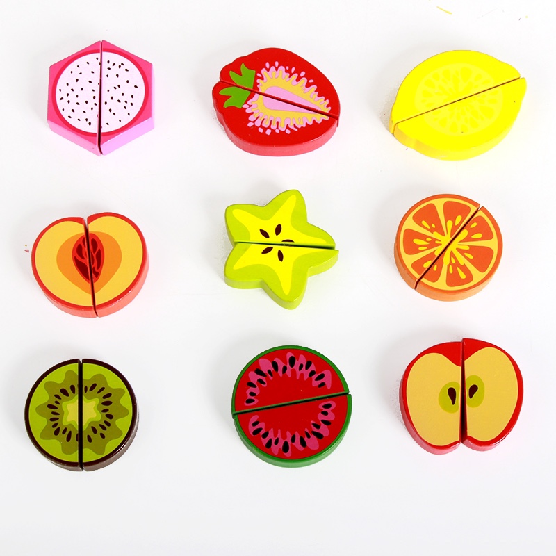 Wooden toys with flat fruits are fun and colorful, which can exercise babies' hand-eye coordination and visual ability, cultivate logical thinking ability, and exercise early education enlightenment training. It is a parent-child game Item Picture