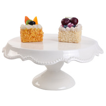 厂家直销新款创意质感陶瓷蛋糕盘欧式复古花边立体蛋糕盘