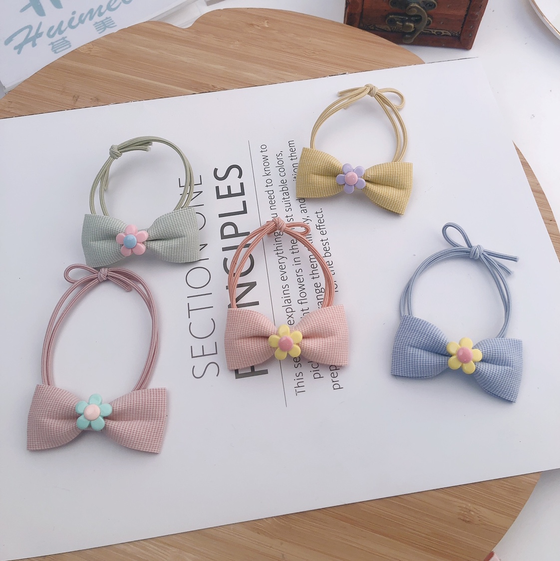 Plaid Bow Cartoon Headband Headband Kelp Knot Headband Korean Bow Headband details Picture