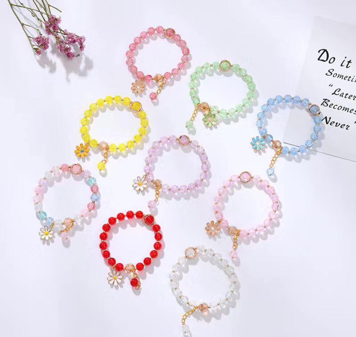 Daisy bracelet, crystal purple, fashionable, versatile and elegant, Hongtao Accessories 0093 Application Scenario