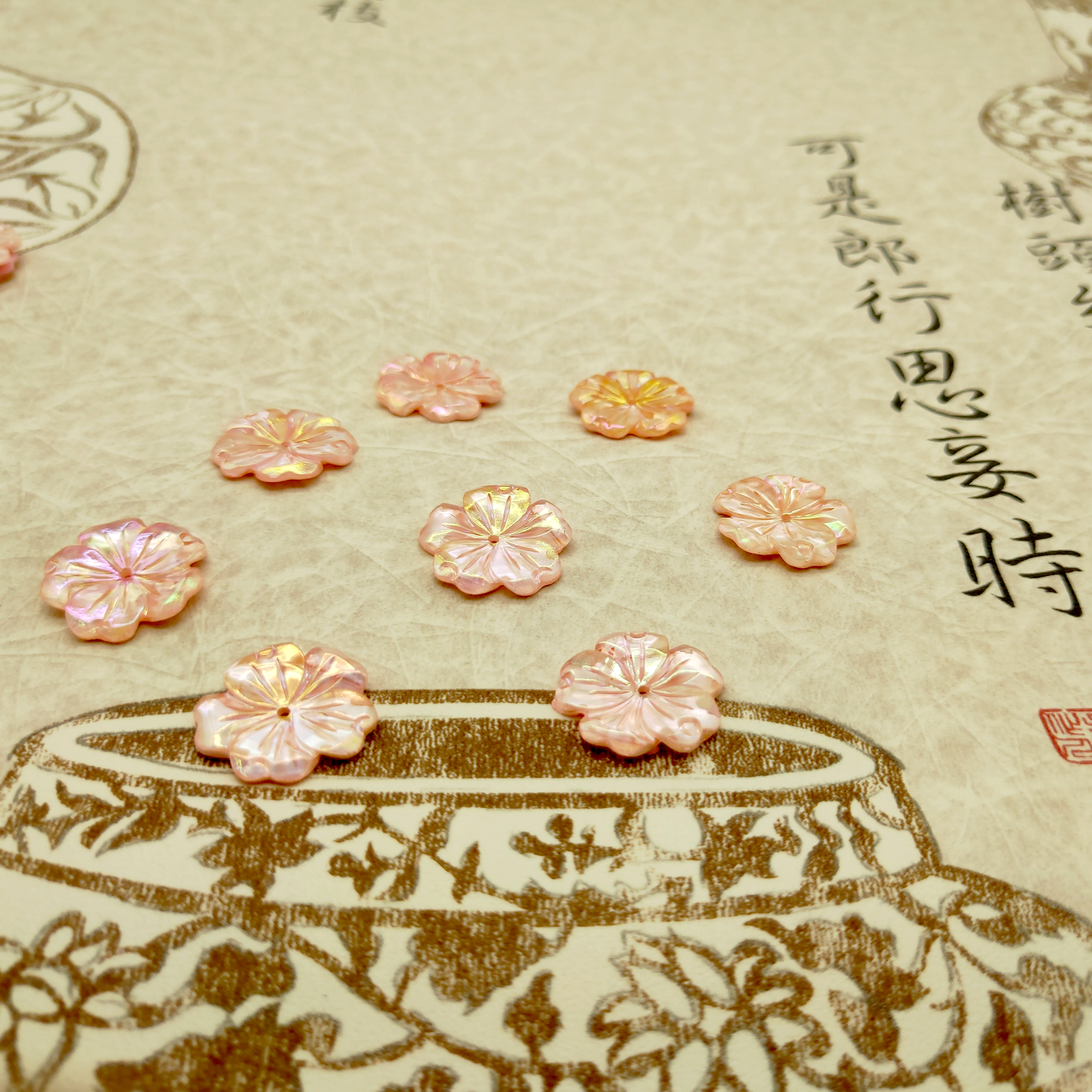 现货树脂五瓣仿贝壳花云卷卷手工DIY发簪步摇古风手工制作材料详情图5