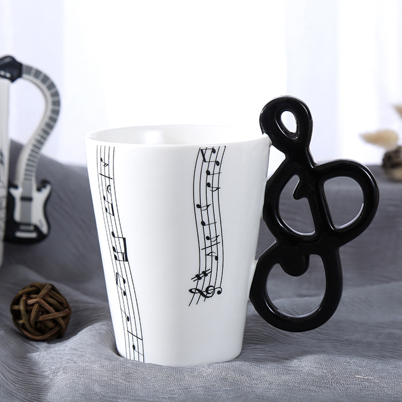 Large ceramic electric Musical Instruments, ins milk cups, coffee cups, musical note water cups, mugs, music cups, factory direct sales undefined