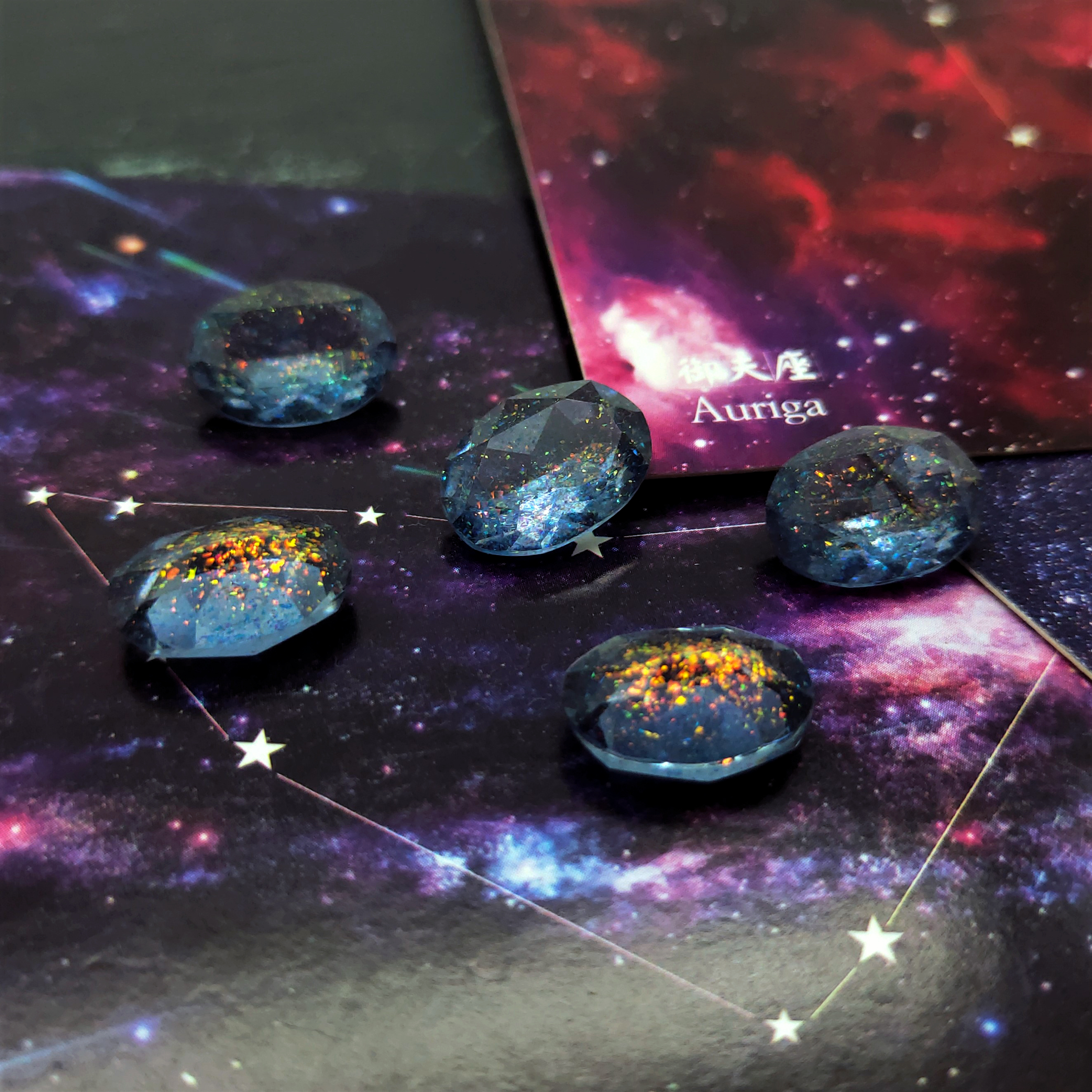 Best-selling oval-shaped iridescent resin diamond tip and bottom diamond 10*14mm Korean version handmade diy jewelry accessory creative necklace detail image 8