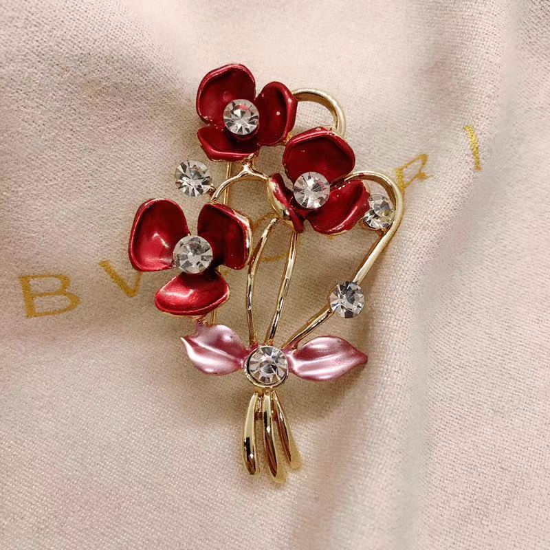 Painted rhinestone brooch flower thumbnail