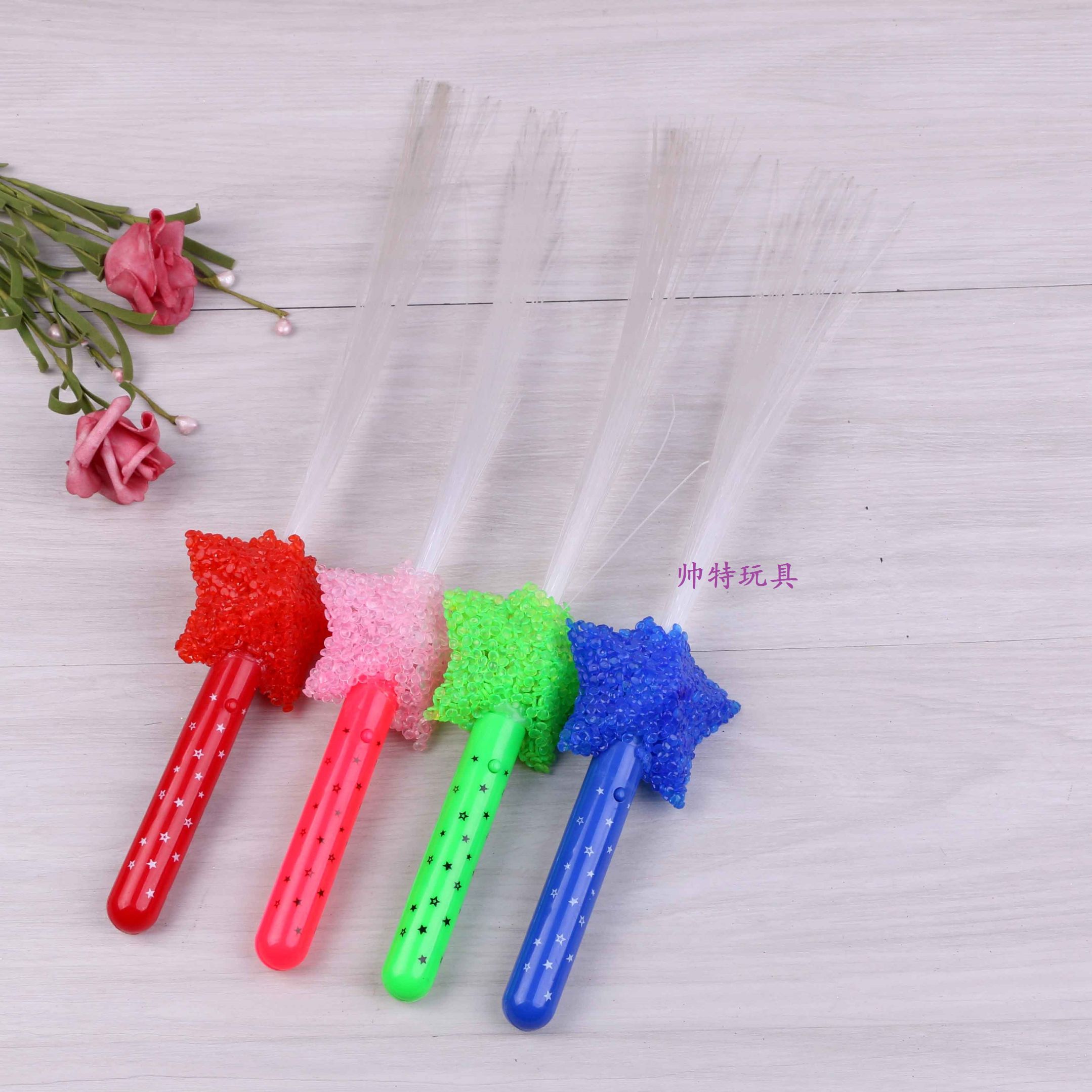 粒子五角星光纤丝闪光棒   发光棒   闪光棒图