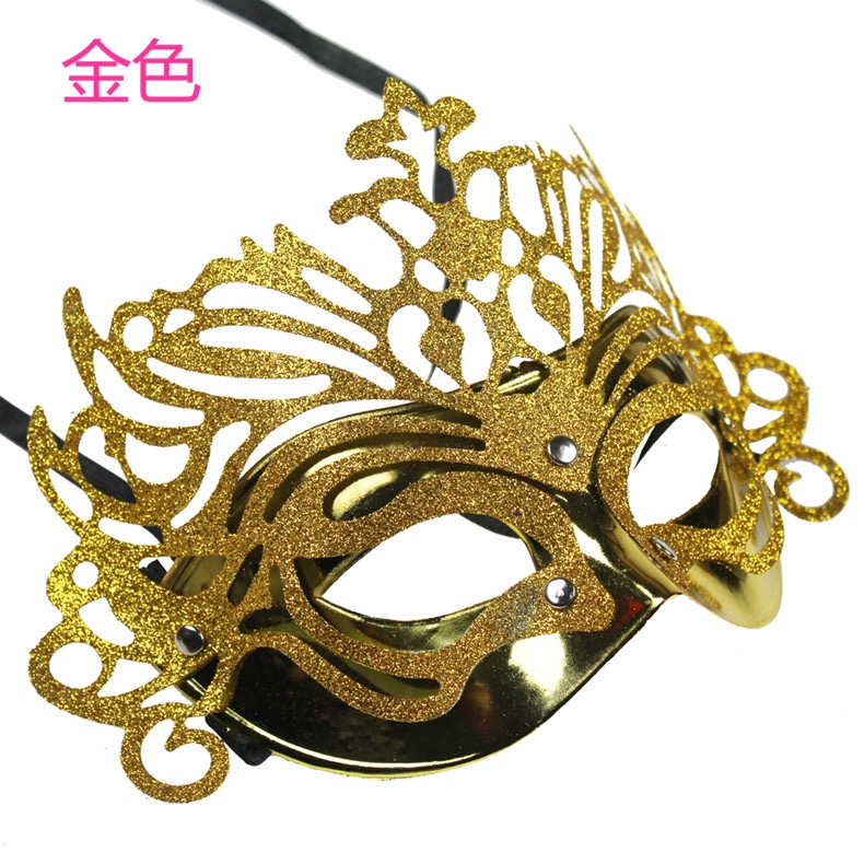 Halloween party dance, princess goddess, painted men and women, half-face eye masks, electroplated crowns, gold powder, hollowed-out masks undefined