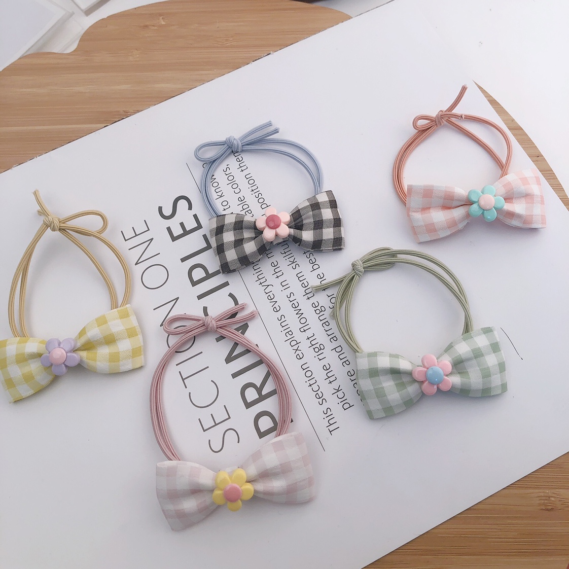 Plaid Bow Cartoon Headband Headband Kelp Knot Headband Korean Bow Headband