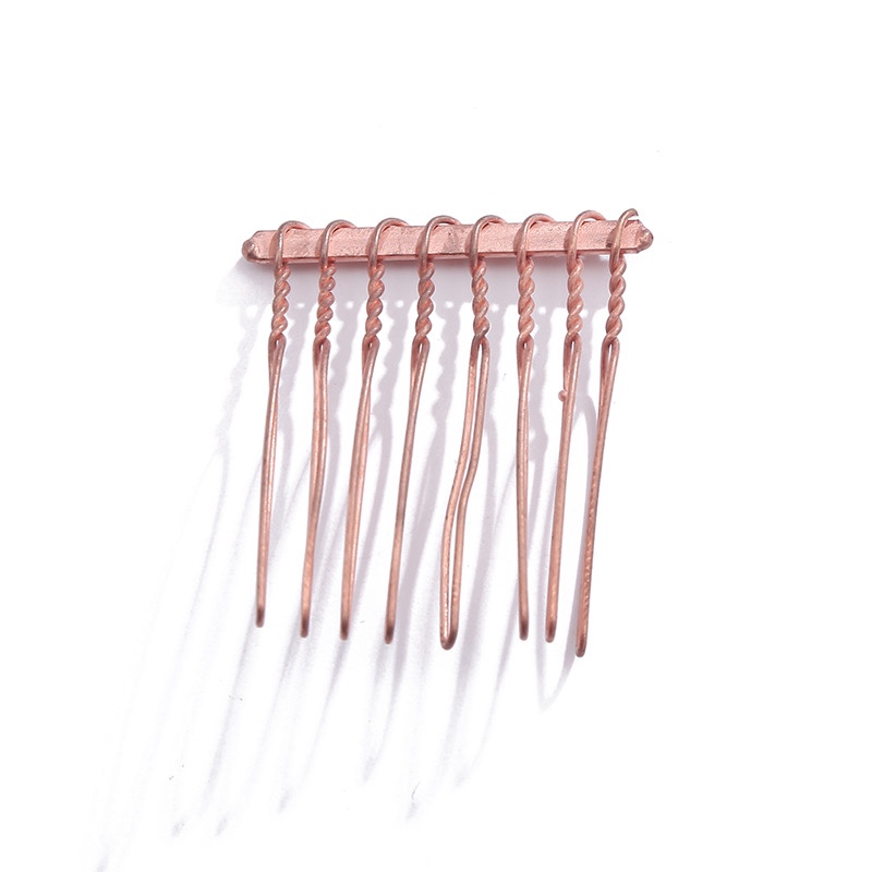 Xuebo Accessories: DIY 8-tooth handmade Hair comb, red copper handmade hair accessories