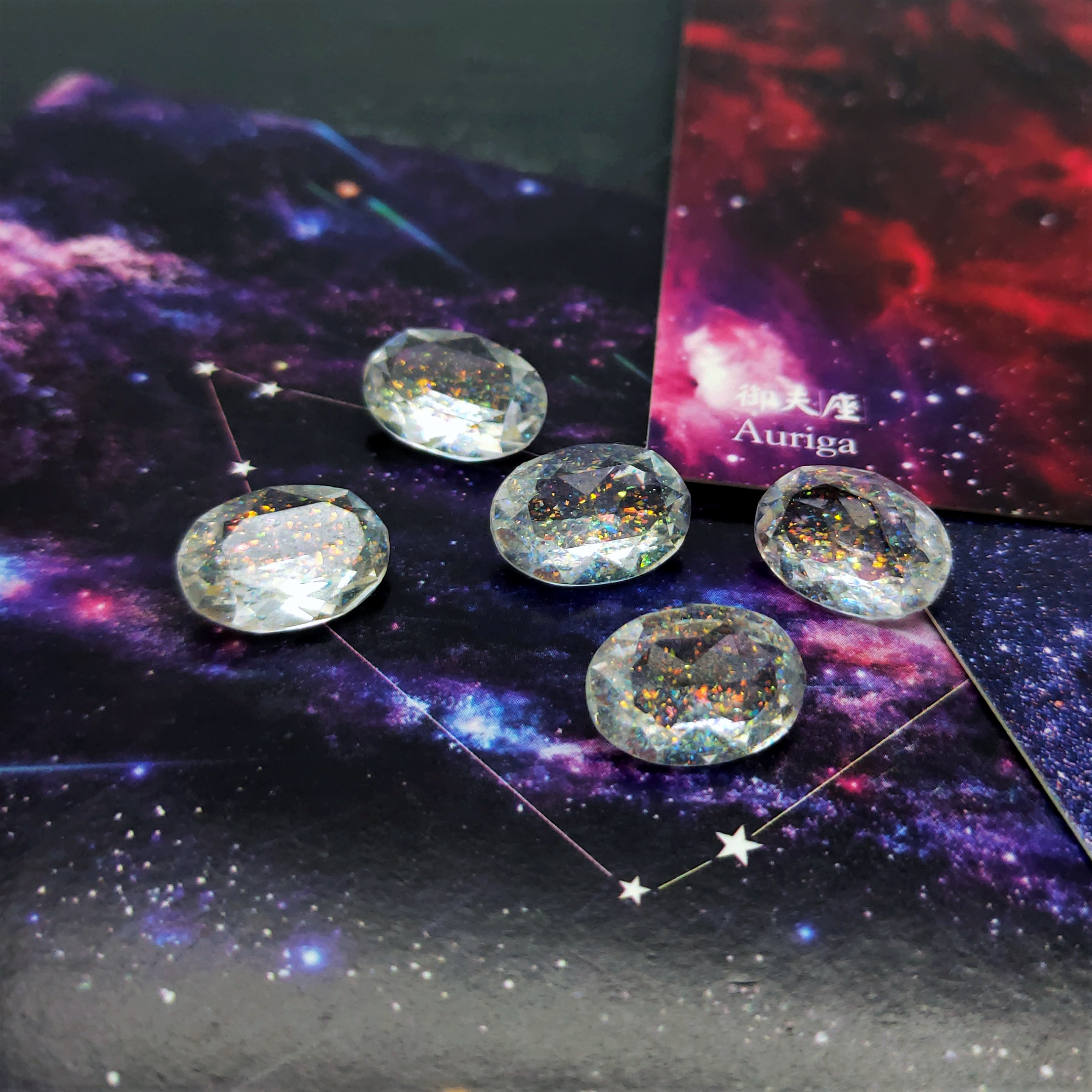 Best-selling oval-shaped iridescent resin diamond tip and bottom diamond 10*14mm Korean version handmade diy jewelry accessory creative necklace detail image 7