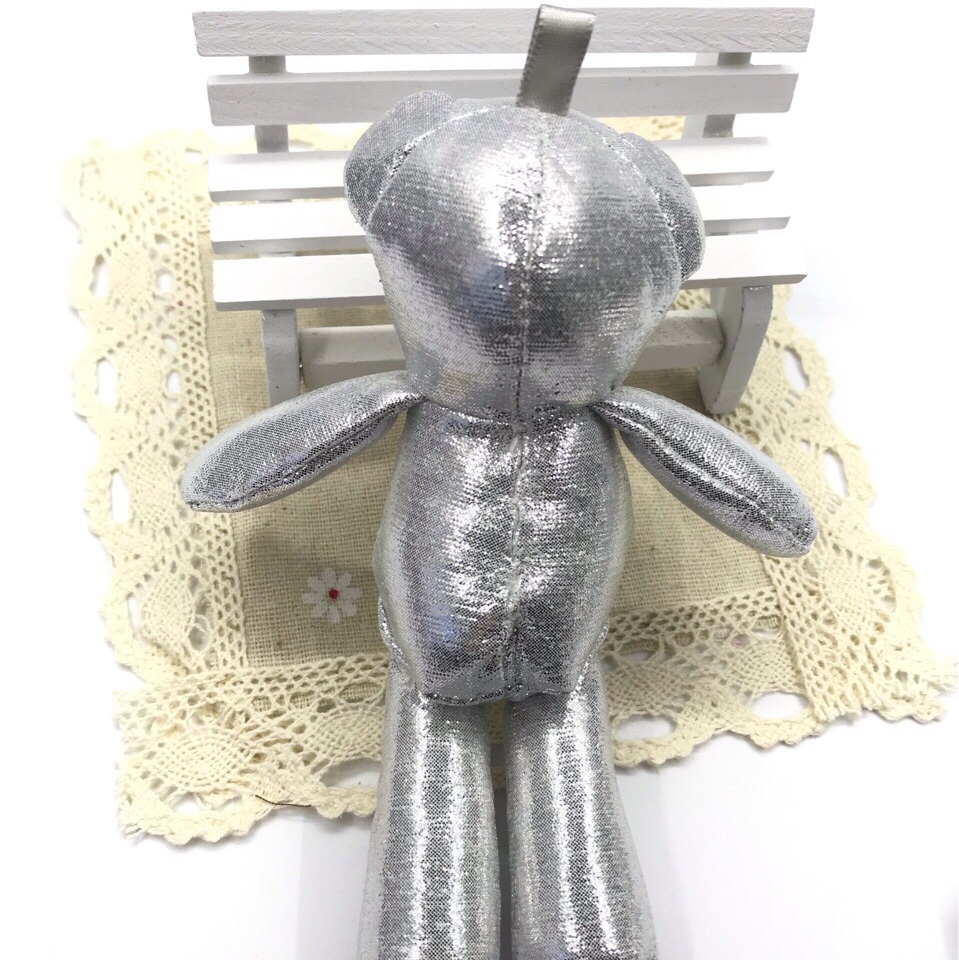 15 cm silver cloth bear Teddy bear plush toy bear factory direct sales new Korean-style clothing accessories details Picture