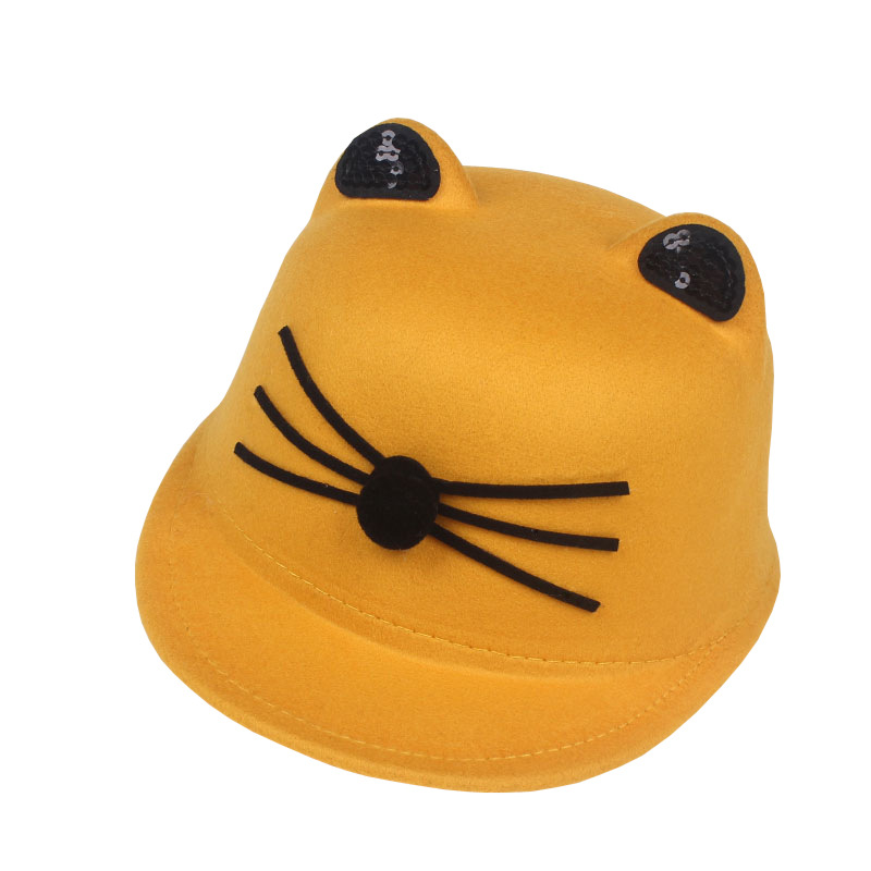 义乌好货 猫咪儿童呢料秋冬款鸭舌帽 MZ2254详情图1