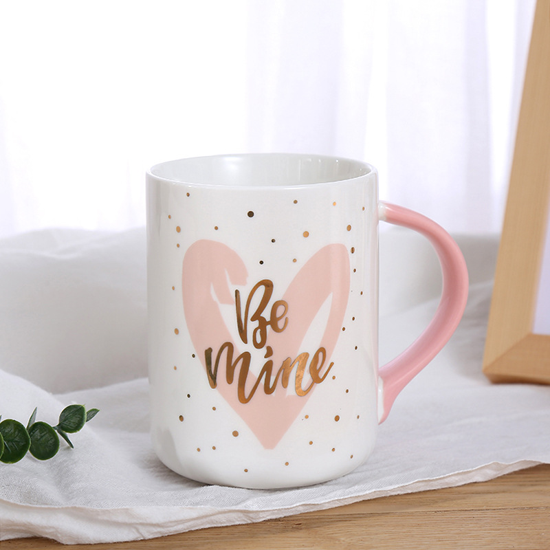 New cute ceramic mugs, simple coffee cups, customizable logo advertising gifts, water cups, factory direct sales Item Picture