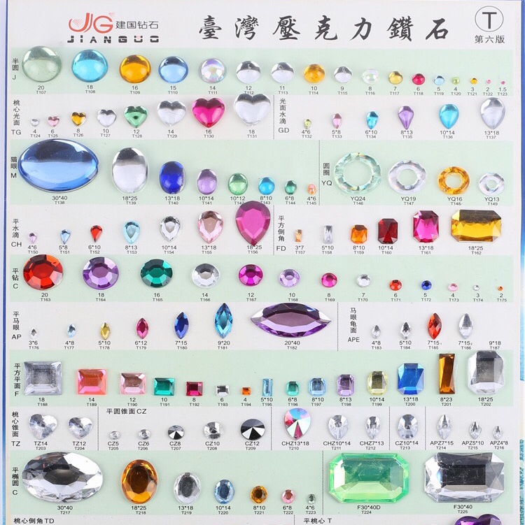 Acrylic diamond jewelry accessories, 6th edition Resin accessories, mobile phone fridge magnets