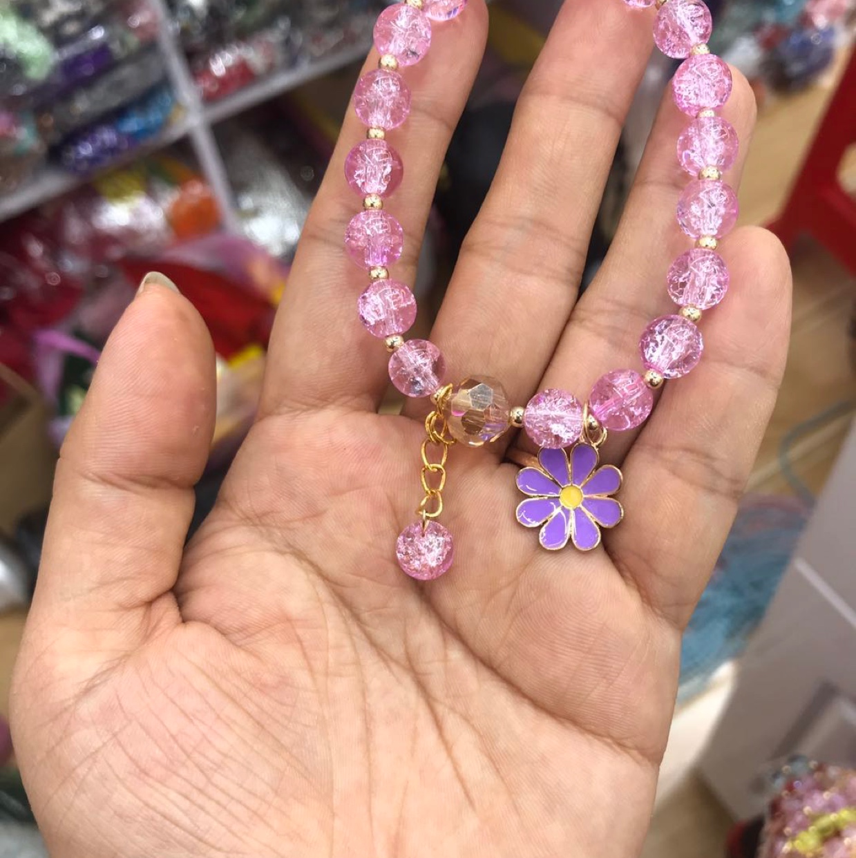 Daisy bracelet, crystal purple, fashionable, versatile and elegant, Hongtao Accessories 0093