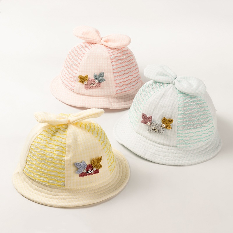 义乌好货 婴儿帽子春秋男女宝宝薄款夏季公主可爱遮阳枫叶网帽详情图1