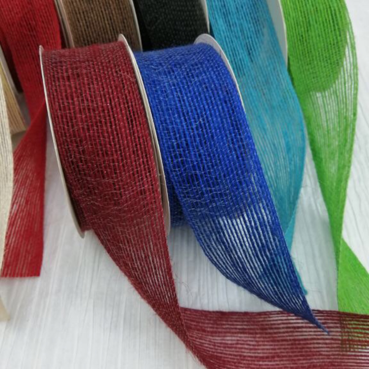 3.8cm natural color multi-color specifications of fish silk twine with Christmas flowers gift packaging decorative ribbon thumbnail