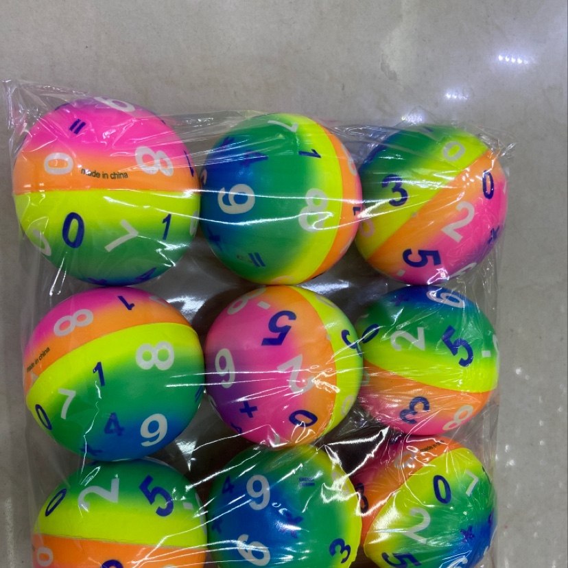 7.6 cm rainbow digital ball, pu ball, sponge ball, pressure ball details Picture