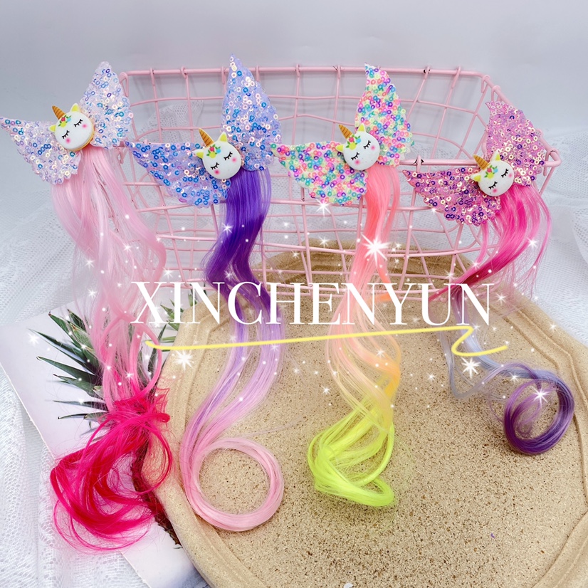 Children's festival costume wig hair clips, cute princess pony hair clips