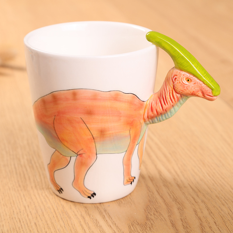 Customized wholesale of 3D stereoscopic painted mugs, cartoon dinosaur water cups, coffee cups and ceramic cups details Picture