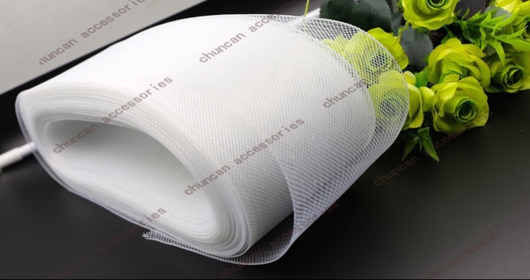 10cm plus hard rough silk fishbone  crinoline  elastic mesh PP horsehair Latin dance wedding dress lining accessories thumbnail