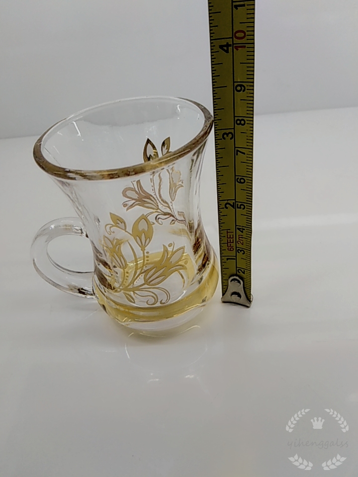 Factory direct sales of gold-painted flower handle cups 134 Item Picture