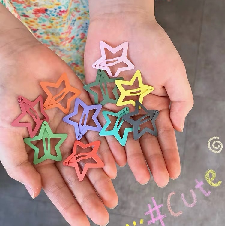 Export Korea Instagram Star frosted cute star children's hairpin candy color baby hairpin set thumbnail