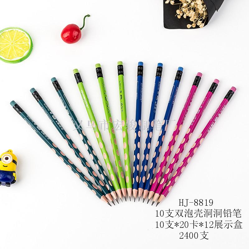 Yiwu Quality HB Hole pencils, non-toxic triangular rods, children's blister packs, student posture correction factory wholesale HJ-8819 detail image 1