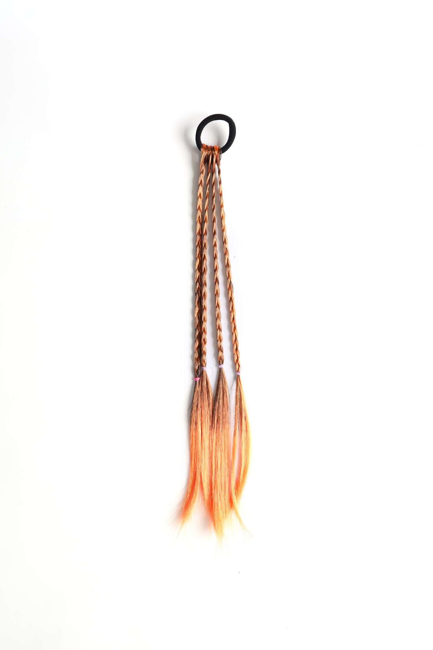 Four plait towel rings orange mixed with black thumbnail