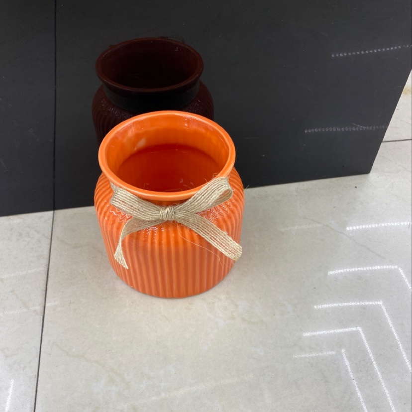 Round small flower POTS made of hemp rope are sold in bulk by the box details Picture