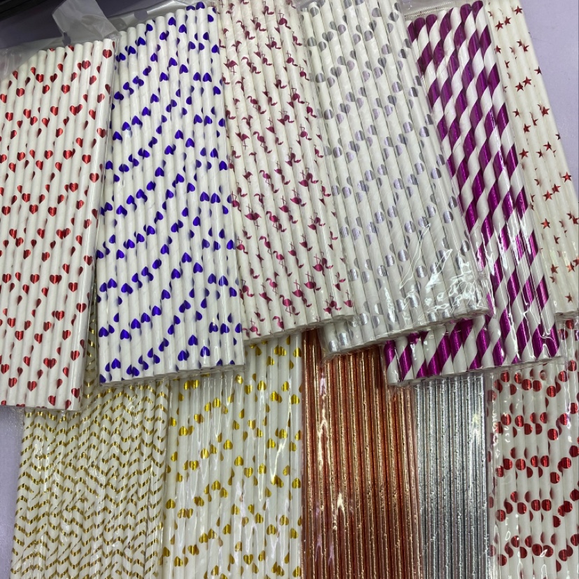 一次性烫金纸吸管