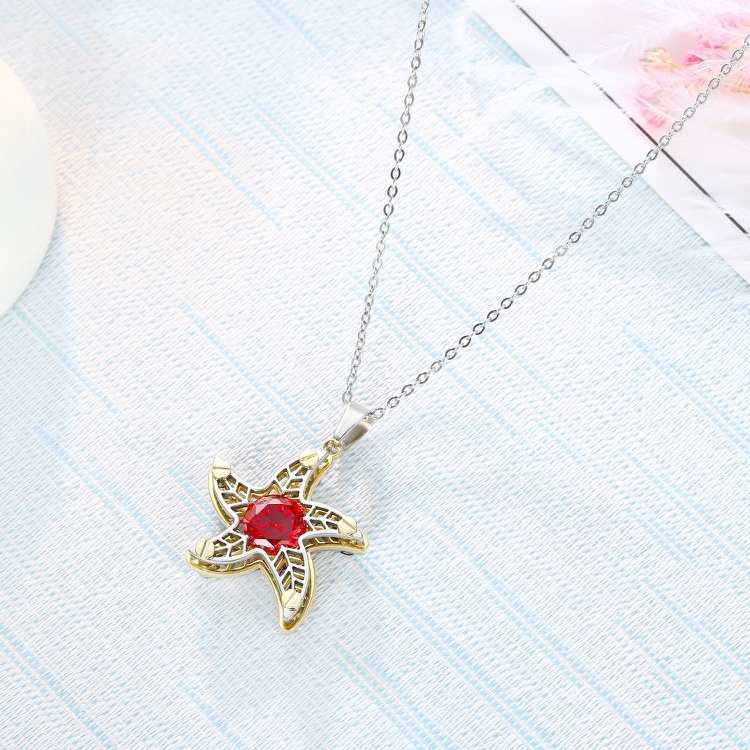 Foreign trade Version of stainless steel jewelry starfish collage hollow collar ornaments