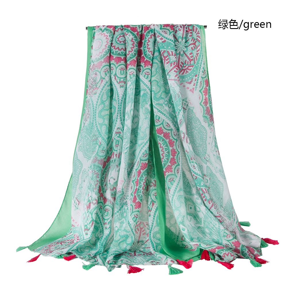 Foreign Trade Custom Palace Flower Hanging Beard Satin Printed Scarf Selling Fashion Pattern Scarf Scarf undefined