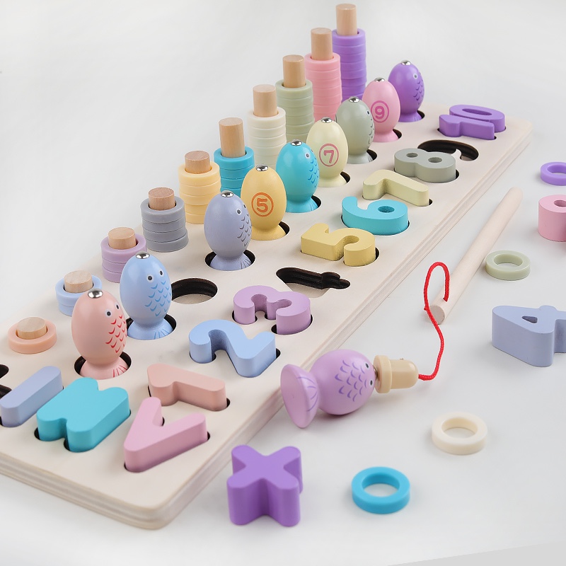 The early education cognitive fishing matching board is highly entertaining and colorful, which can exercise babies' hand-eye coordination, visual ability, logical thinking ability, and early education enlightenment training. It is a parent-child game