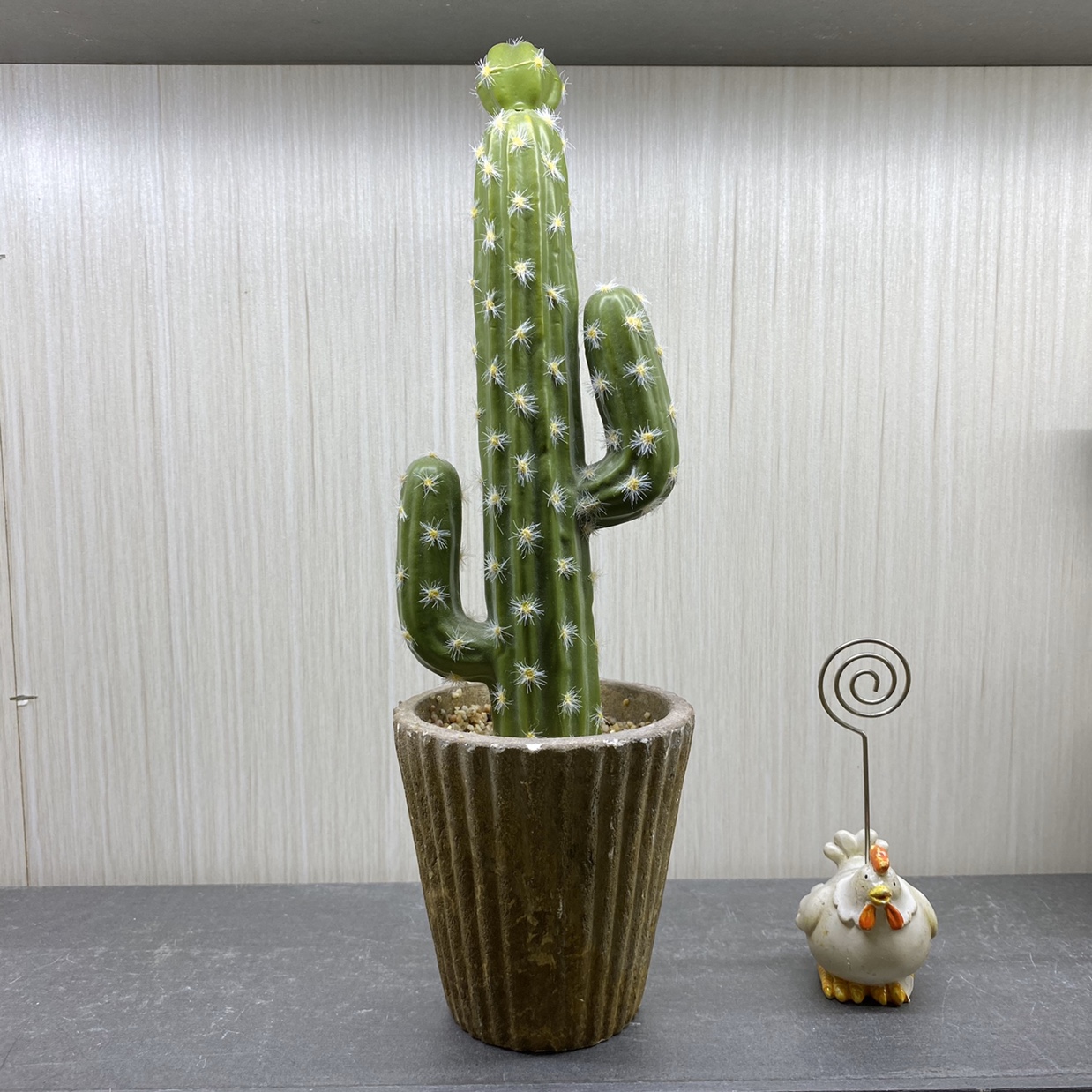 凌云工艺陶瓷盆仿真仙人掌植物盆景，摆件。