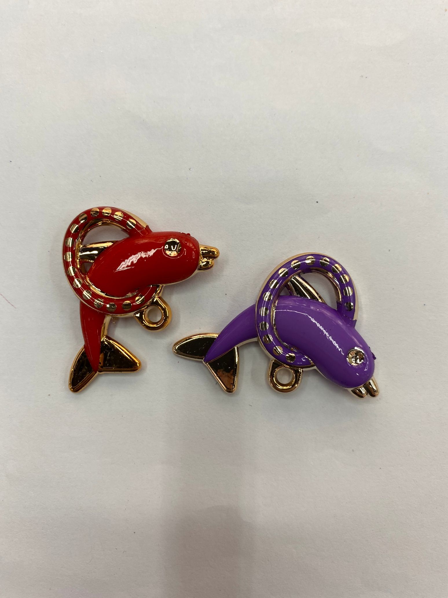 DIY jewelry accessories, electroplated UV acrylic cute ring dolphin jewelry accessories 1