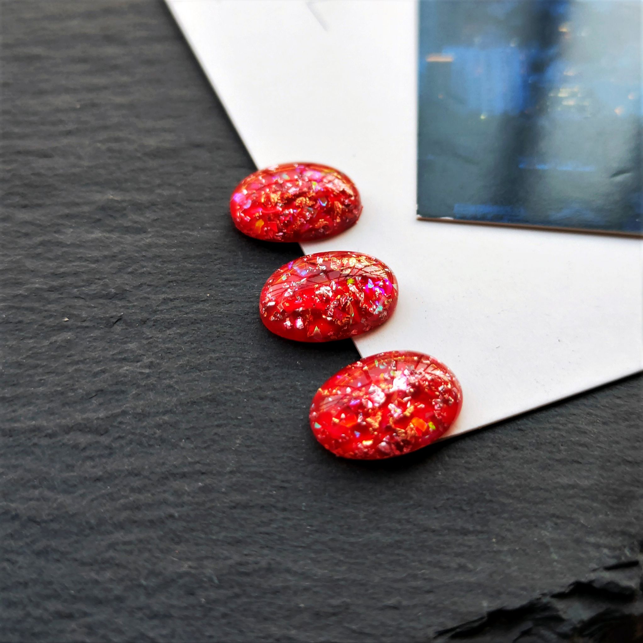 Resin imitation stone oval-shaped colored stone ring face 13*18 handcrafted diy ancient-style earrings phoenix crown hairpin accessories material undefined